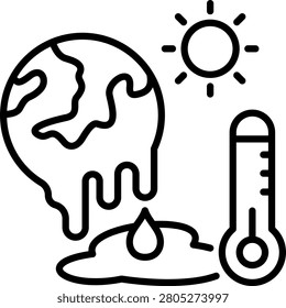 Global Warming Icon, Element For Design