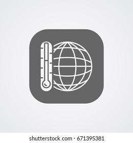 Global warming icon. Environmental symbol.