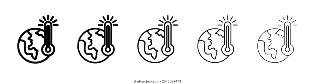 Global warming icon filled flat sign concept for web design.