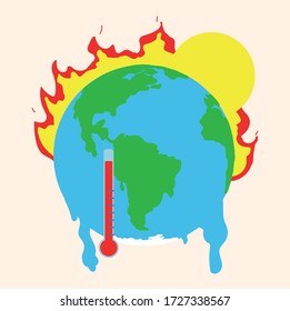 Global warming icon filled outline vector illustration. Ecology icon isolated on white background