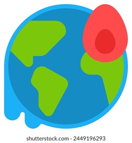 Global warming icon with flat style. Suitable for website design, logo, app and UI.