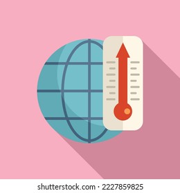Global warming icon flat vector. Earth climate. Planet disaster