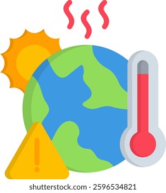 Global Warming Icon Flat Vector Illustration