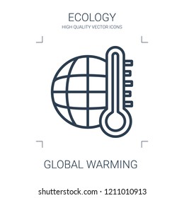 global warming icon. high quality line global warming icon on white background. from ecology collection flat trendy vector global warming symbol. use for web and mobile
