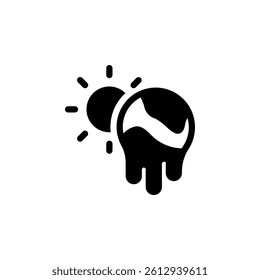 Global warming icon. Ideal for environmental awareness campaigns, educational materials, and sustainable development projects