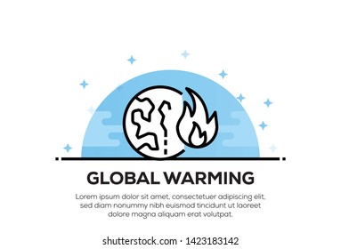 GLOBAL WARMING ICON AND ILLUSTRATION CONCEPT
