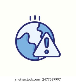 Globale Erwärmung Symbol, isolierte blaue Umrisssymbol
