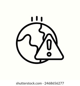 global warming icon, isolated line icon