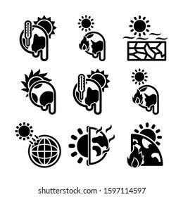 global warming icon isolated sign symbol vector illustration - high quality black style vector icons
