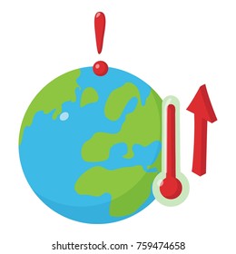 Global warming icon. Isometric illustration of global warming vector icon for web