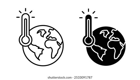 Estilo de línea de icono de Calentamiento Global. EPS10