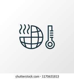 Global warming icon line symbol. Premium quality isolated climate element in trendy style.