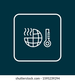 Global warming icon line symbol. Premium quality isolated climate element in trendy style.