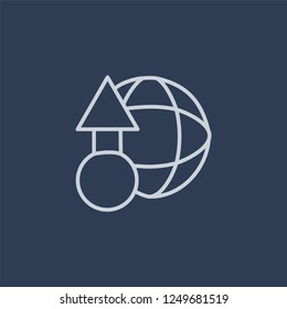 Global warming icon. Global warming linear design concept from Ecology collection. Simple element vector illustration on dark blue background.
