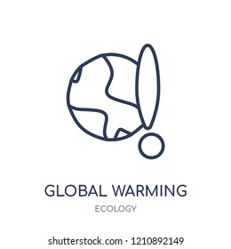Global warming icon. Global warming linear symbol design from Ecology collection. Simple outline element vector illustration on white background.