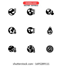 global warming icon or logo isolated sign symbol vector illustration - Collection of high quality black style vector icons
