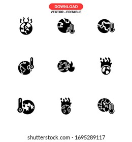 Symbol für die Erderwärmung oder Logo einzeln auf Zeichen - Vektorillustration - Kollektion von hochwertigen Vektorsymbolen mit schwarzem Stil
