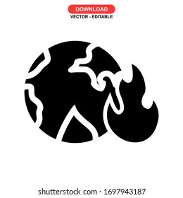 global warming icon or logo isolated sign symbol vector illustration - high quality black style vector icons

