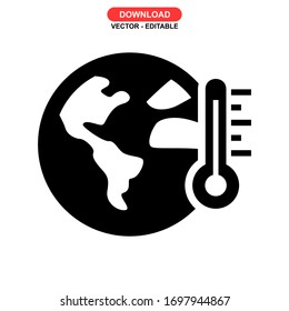 global warming icon or logo isolated sign symbol vector illustration - high quality black style vector icons
