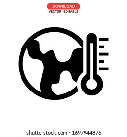 global warming icon or logo isolated sign symbol vector illustration - high quality black style vector icons
