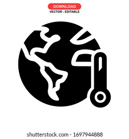 icono de calentamiento global o logotipo símbolo de signo aislado ilustración vectorial - iconos vectoriales de estilo negro de alta calidad

