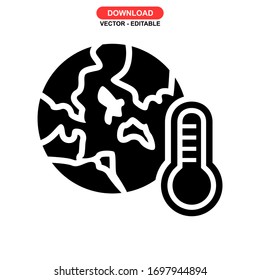 global warming icon or logo isolated sign symbol vector illustration - high quality black style vector icons
