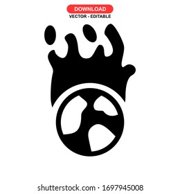 Symbol für die Erderwärmung oder Logo einzeln auf Zeichen Vektorillustration - Vektorsymbole mit hoher Qualität
