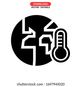 global warming icon or logo isolated sign symbol vector illustration - high quality black style vector icons
