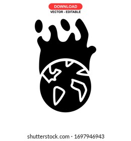 Symbol für die Erderwärmung oder Logo einzeln auf Zeichen Vektorillustration - Vektorsymbole mit hoher Qualität

