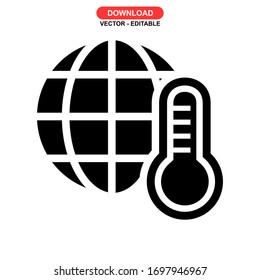 global warming icon or logo isolated sign symbol vector illustration - high quality black style vector icons
