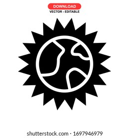 global warming icon or logo isolated sign symbol vector illustration - high quality black style vector icons
