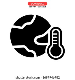 global warming icon or logo isolated sign symbol vector illustration - high quality black style vector icons
