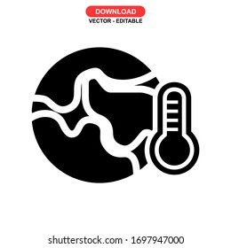 global warming icon or logo isolated sign symbol vector illustration - high quality black style vector icons
