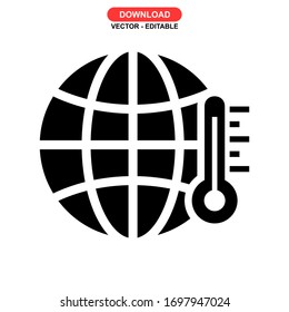 global warming icon or logo isolated sign symbol vector illustration - high quality black style vector icons
