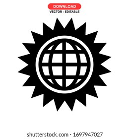 global warming icon or logo isolated sign symbol vector illustration - high quality black style vector icons
