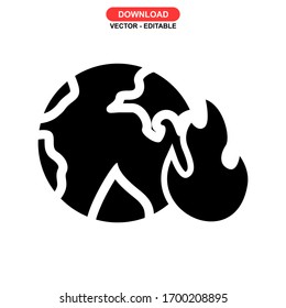 Symbol für die Erderwärmung oder Logo einzeln auf Zeichen Vektorillustration - Vektorsymbole mit hoher Qualität
