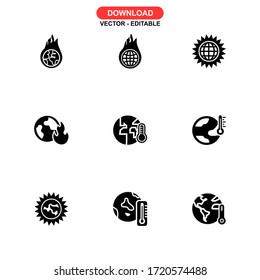 global warming icon or logo isolated sign symbol vector illustration - Collection of high quality black style vector icons
