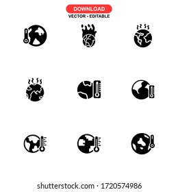 global warming icon or logo isolated sign symbol vector illustration - Collection of high quality black style vector icons
