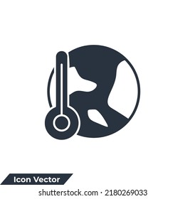 global warming icon logo vector illustration. Global temperature symbol template for graphic and web design collection