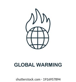 Icono de Calentamiento Global. Icono Monocromo simple del calentamiento global para plantillas, diseño web e infografías