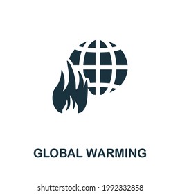 Global Warming icon. Monochrome simple element from oil industry collection. Creative Global Warming icon for web design, templates, infographics and more