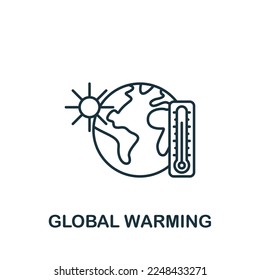 Global Warming icon. Monochrome simple Sustainability icon for templates, web design and infographics