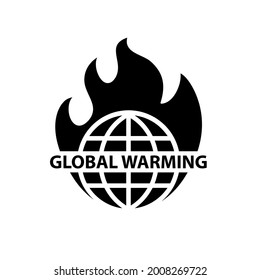 Globale Erwärmung Symbol auf weißem Hintergrund