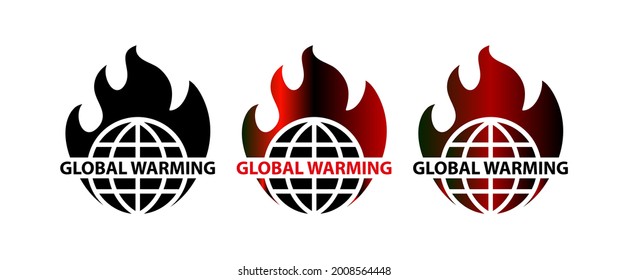 Global warming icon on white background