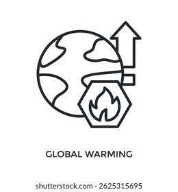 Global Warming Icon Outline Style. Vector Illustration For Graphic Design