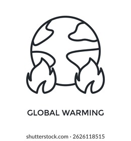 Global Warming Icon Outline Style. Vector Illustration For Graphic Design