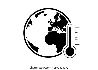 Symbol für die globale Erwärmung Planet mit Thermometer