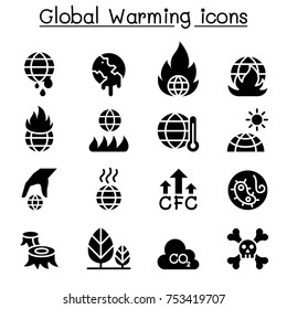 Global Warming icon set 