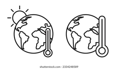 Symbol für die globale Erwärmung Klimaschutz-Vektorsymbol der Erde Erdtemperaturproblem-Schild.