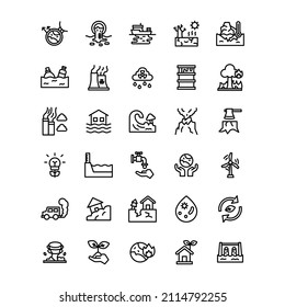 global warming icon set illustration vector graphic